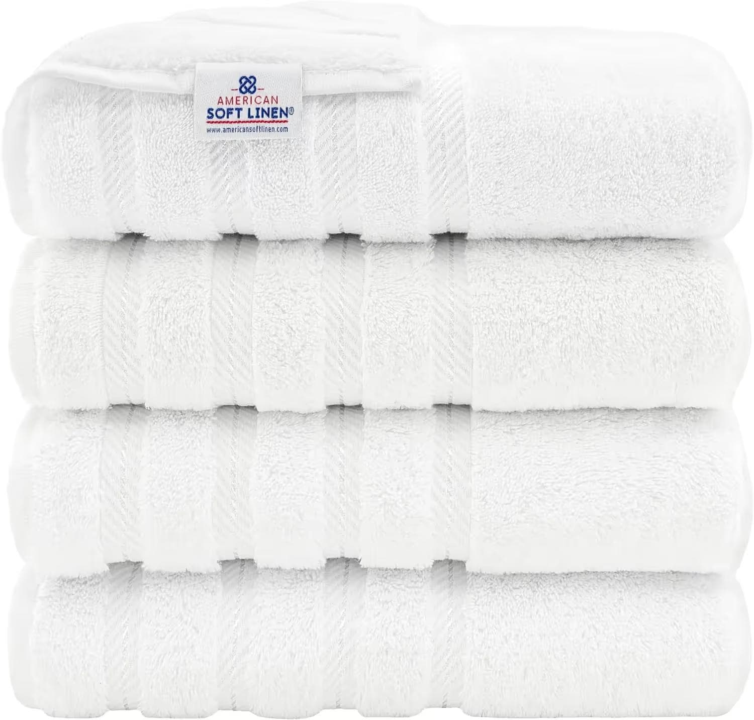 American Soft Linen Cotton Turkish Bath Towels - 4 Piece