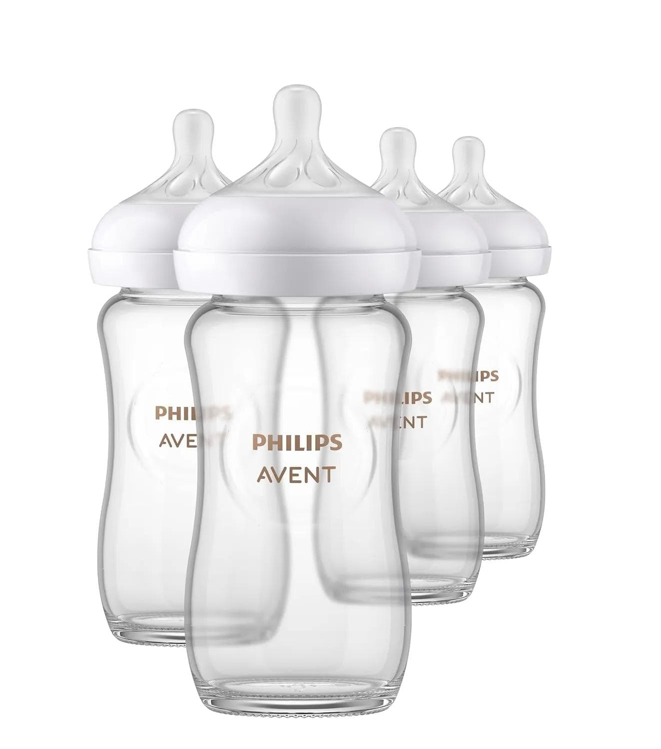 Philips AVENT Glass Natural Baby Bottles 8oz, 4-Pack