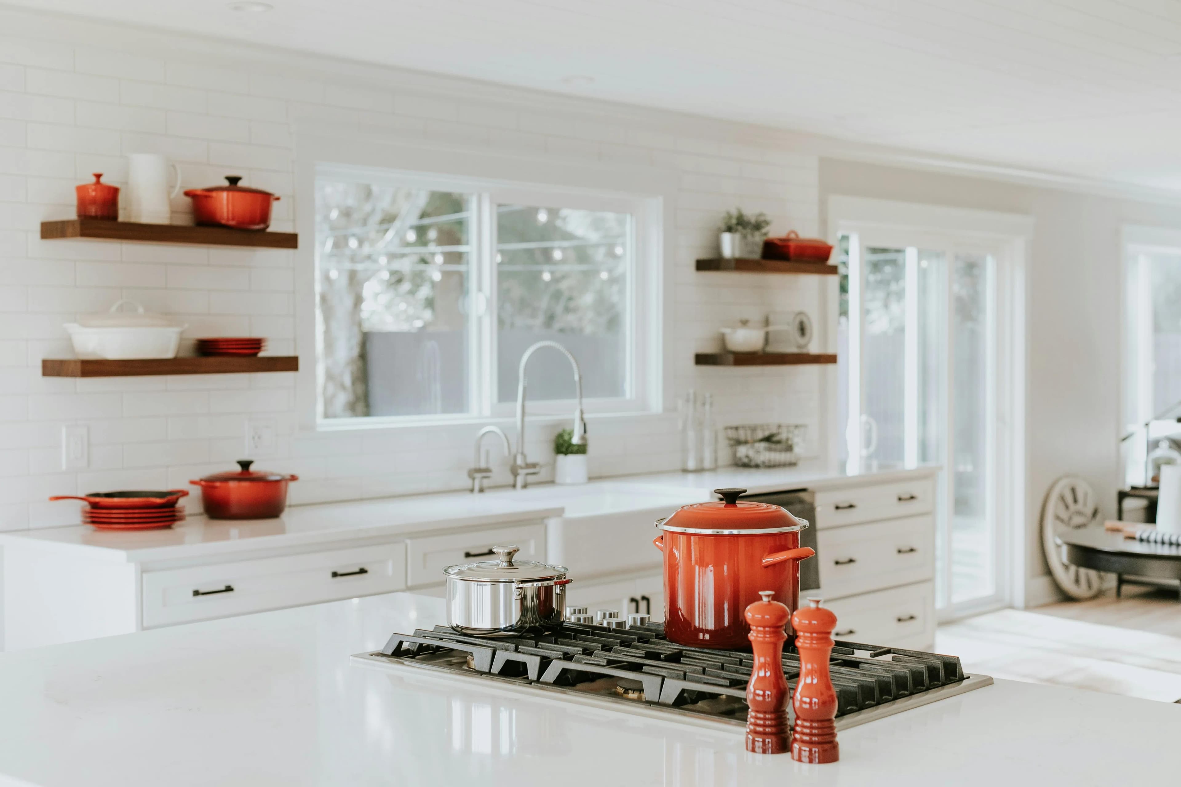 kitchen with cookware on table