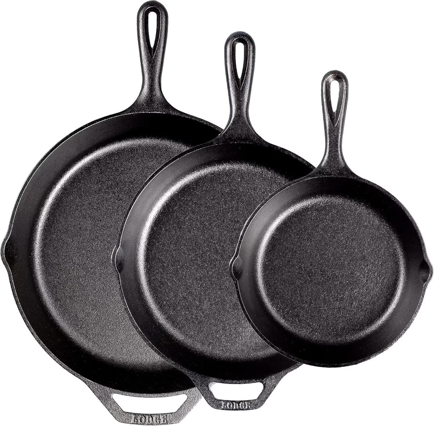 Lodge Pre-Seasoned Cast Iron Skillet Set (8, 10.25, 12 inch)