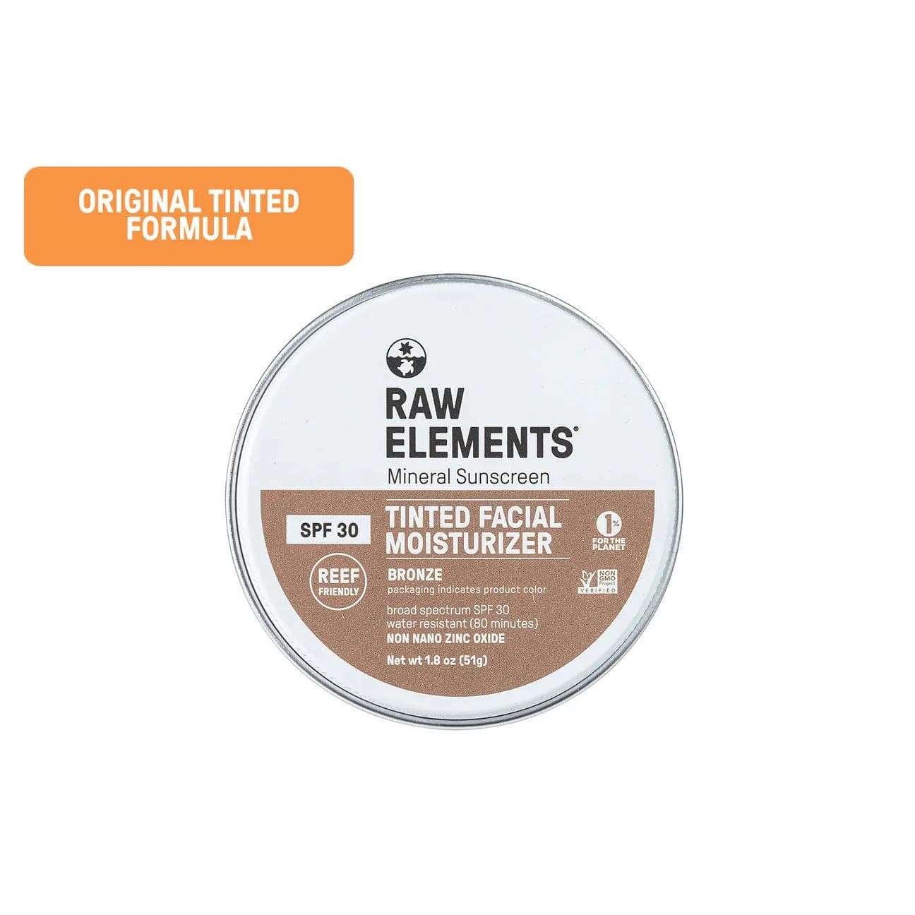 Raw Elements SPF 30 Tinted+Moisturizing Mineral Sunscreen